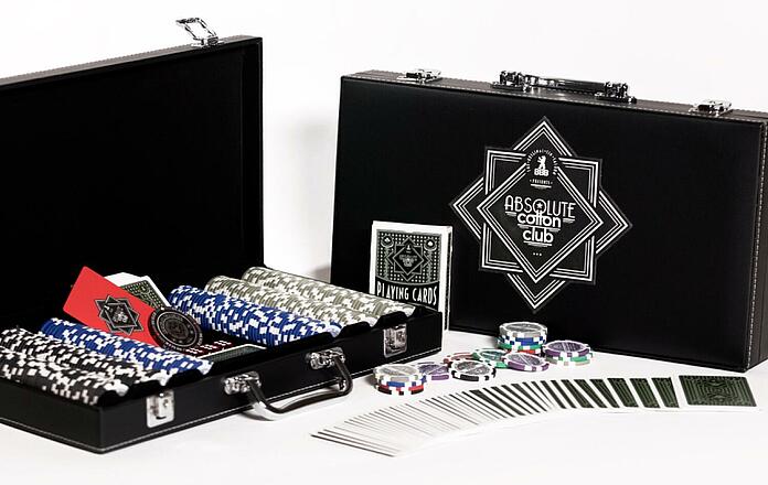 Black branded poker case open and closed for Bread&Butter 2011.