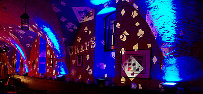 Projection craps at a Deutsche Bank casino event.